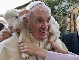 Pope Francis and lamb